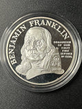 Benjamin Franklin "Organizer of Our First Fire Service" Thematic Silver Art Round – Encapsulated