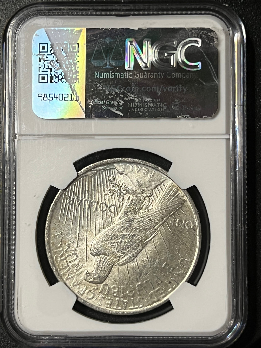 1922 $1 Peace Silver Dollar - NGC MS 62
