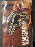2026 Republic of Liberia 12 Dollars "Mauser C96: Raid Assault" Shaped 1/1000 oz Gold Coin — Carded Prooflike Issue