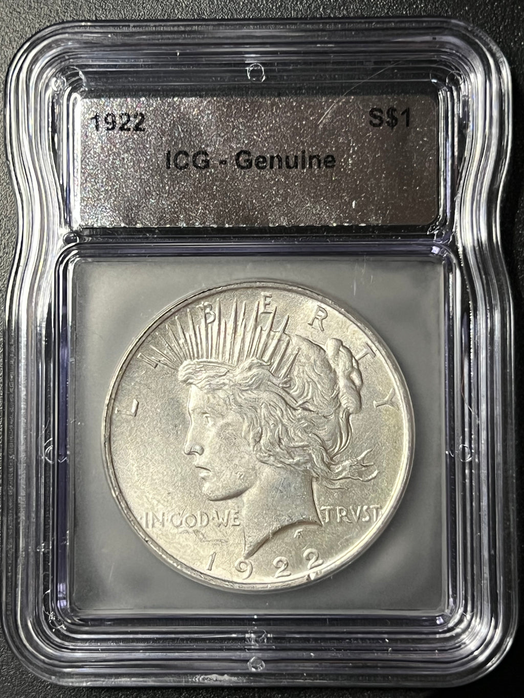1922 Peace Silver Dollar – ICG Genuine Slab