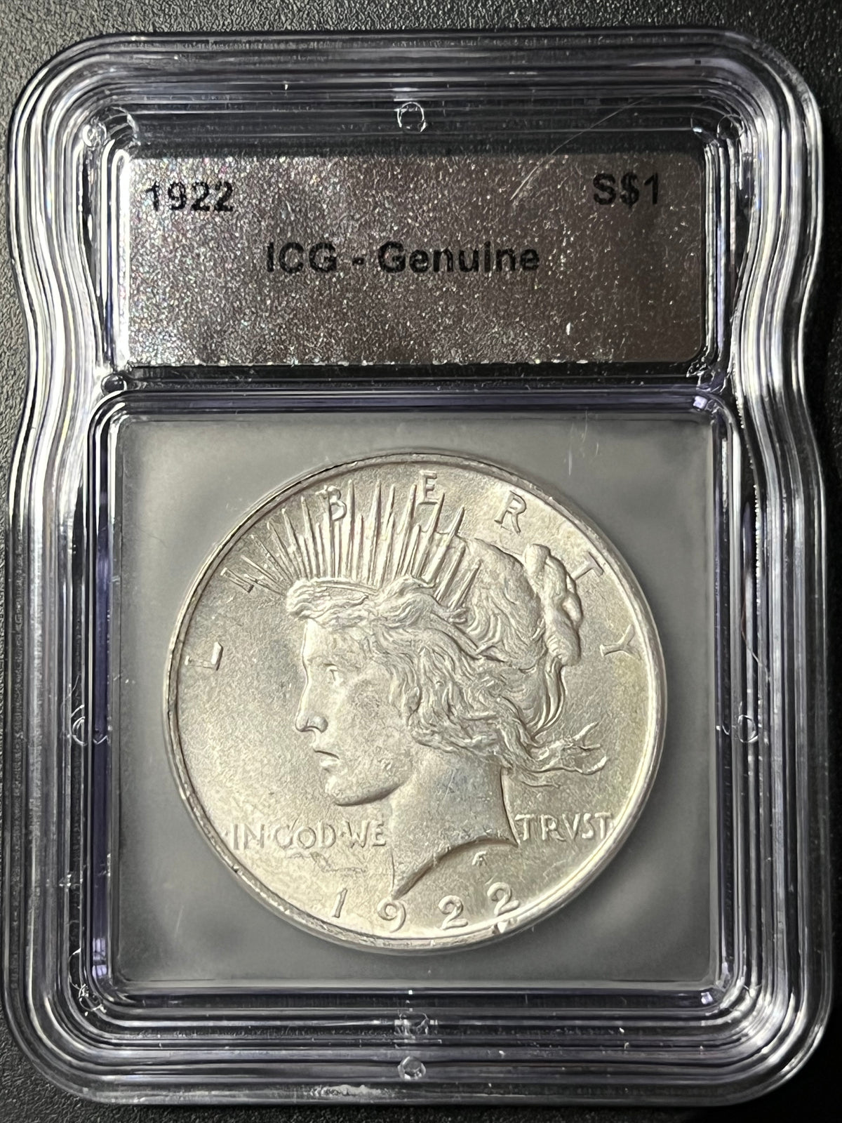 1922 Peace Silver Dollar – ICG Genuine Slab