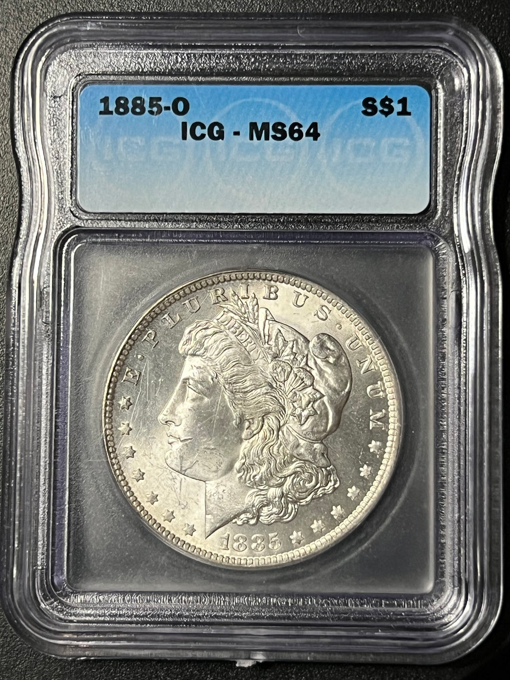 1885-O Morgan Silver Dollar — ICG MS64