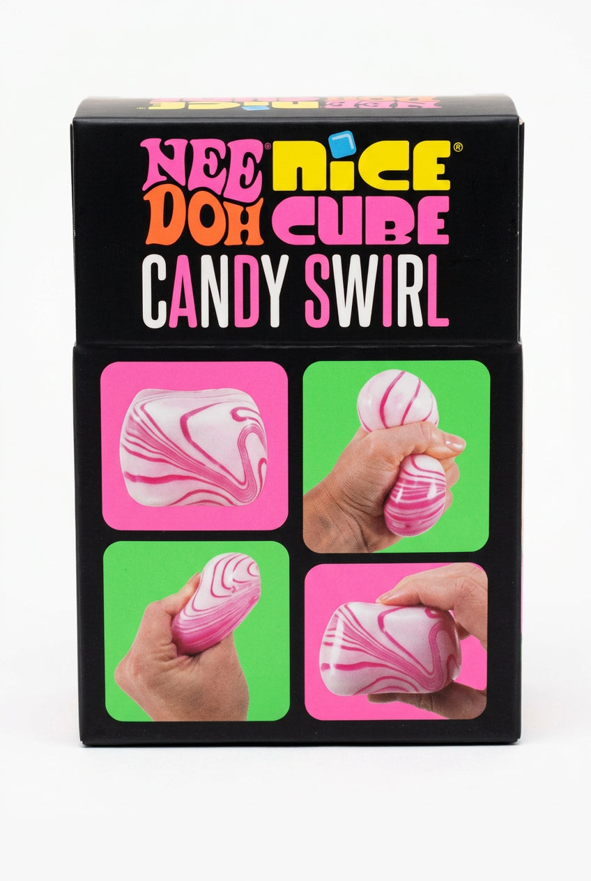NeeDoh Nice Cube Candy Swirl – Super-Solid Squishy Sensory Cube