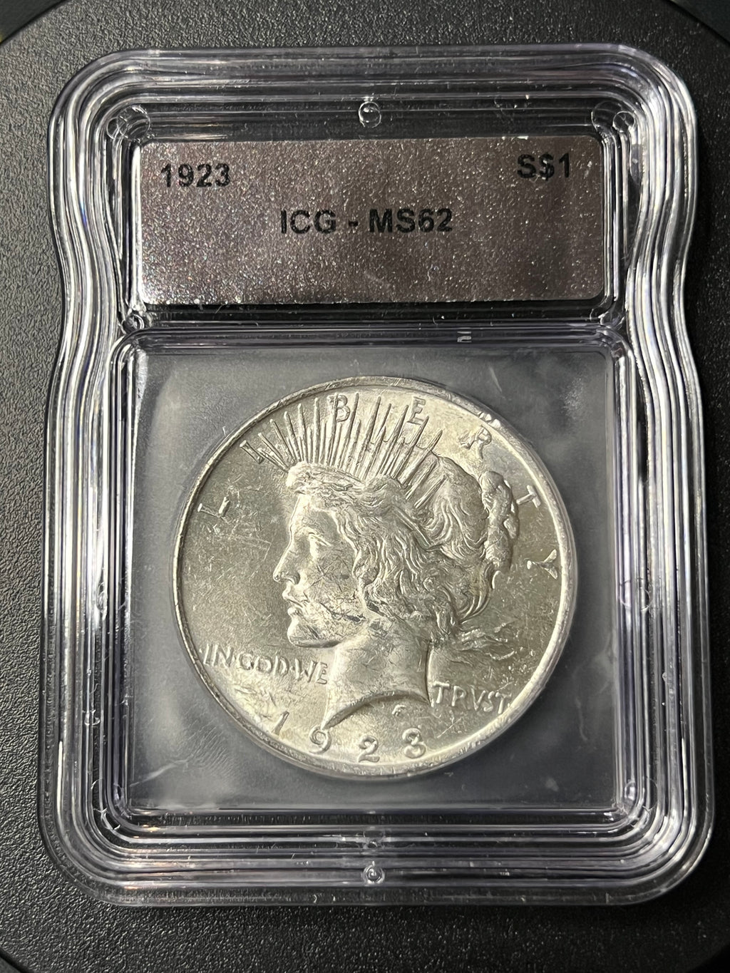 1923 Peace Silver Dollar — ICG MS62