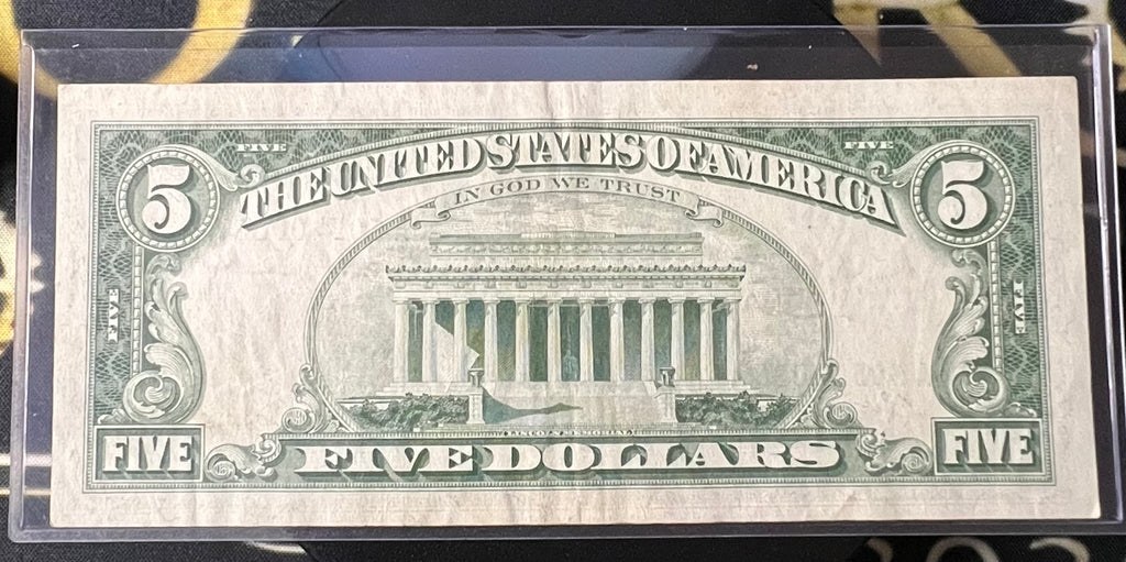 $5 United States Note - Red Seal Paper Currency