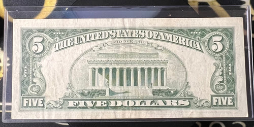 $5 United States Note - Red Seal Paper Currency