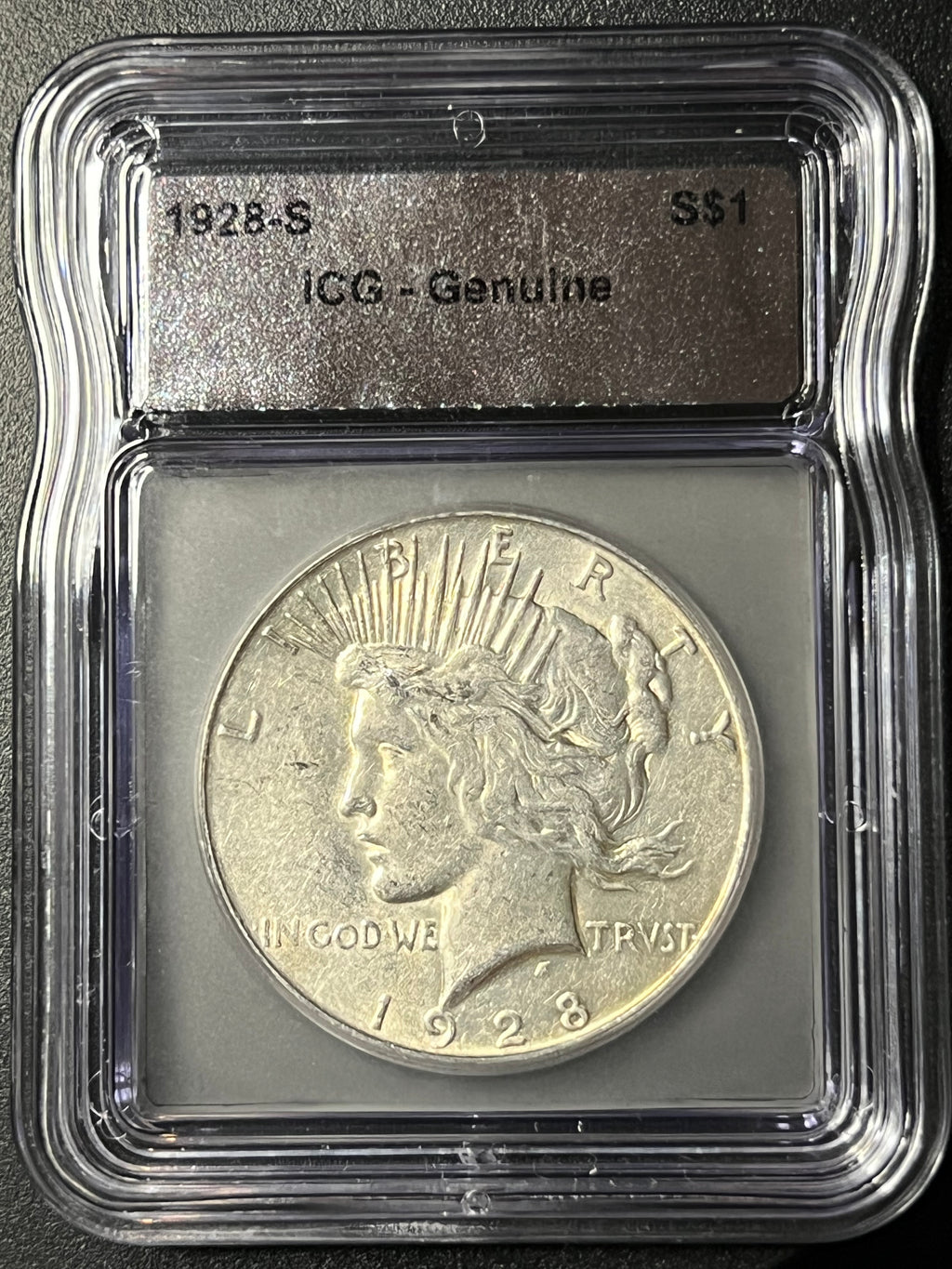 1928-S Peace Silver Dollar – ICG Genuine (Key Date Issue)