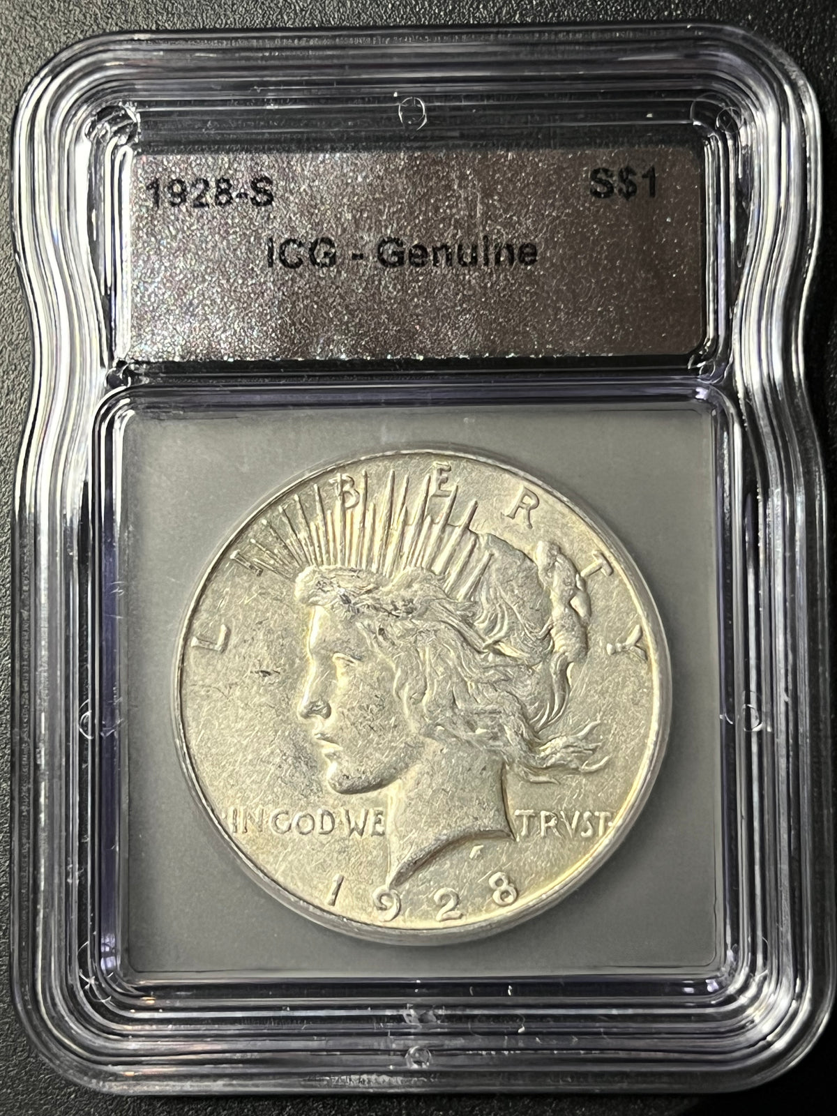 1928-S Peace Silver Dollar – ICG Genuine (Key Date Issue)