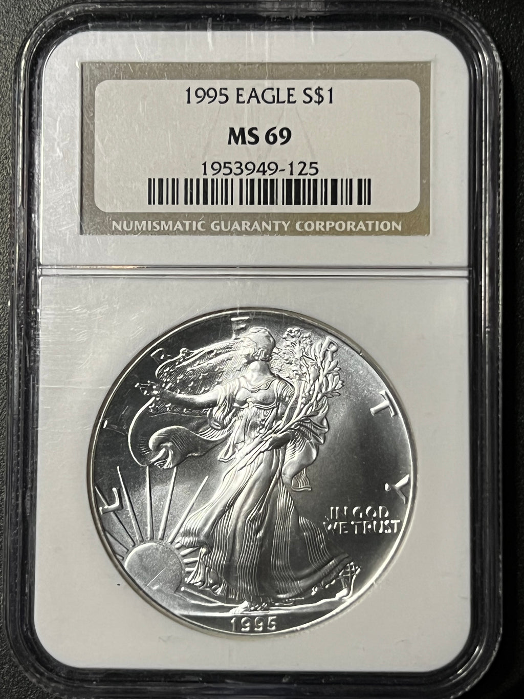 1995 American Silver Eagle – NGC MS 69