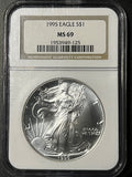 1995 American Silver Eagle – NGC MS 69