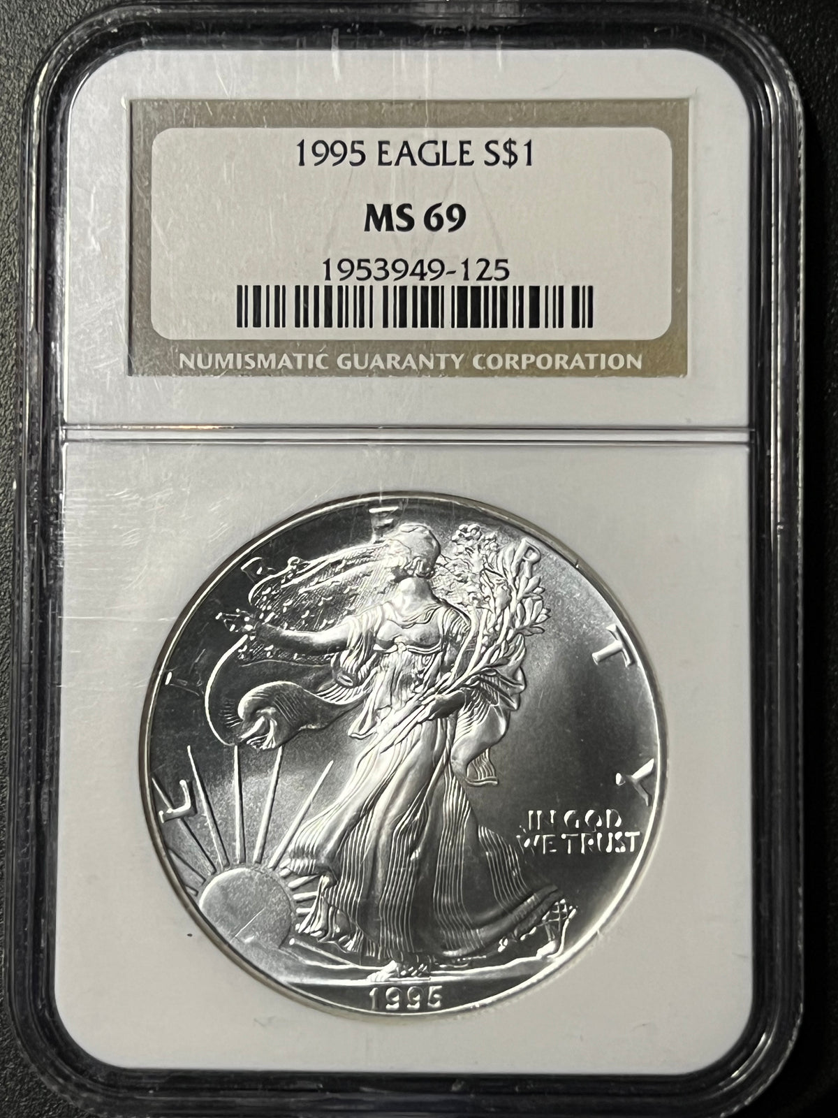 1995 American Silver Eagle – NGC MS 69