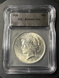 1924 Peace Silver Dollar – ICG Brilliant Uncirculated (Brilliant Unc) Slab