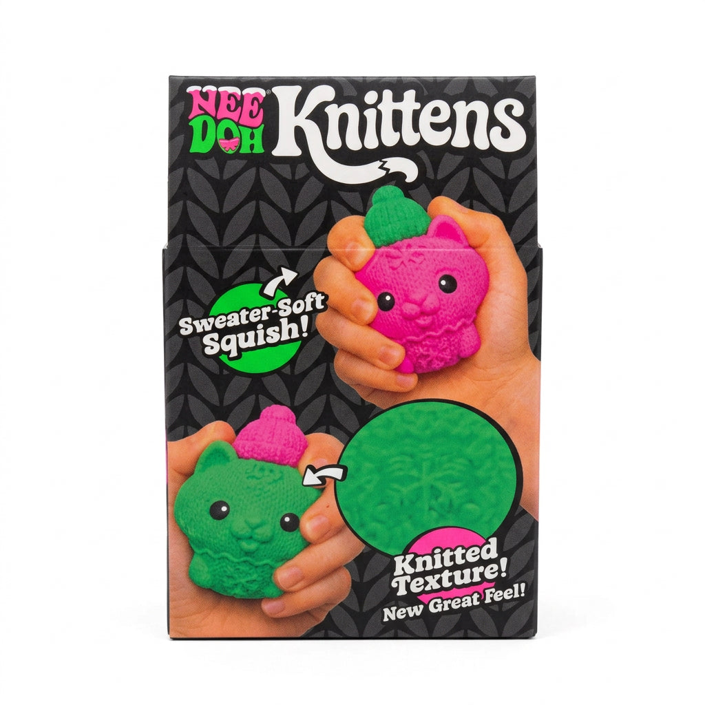NeeDoh Knittens (Green) – Sweater-Soft Squishy Sensory Kitten