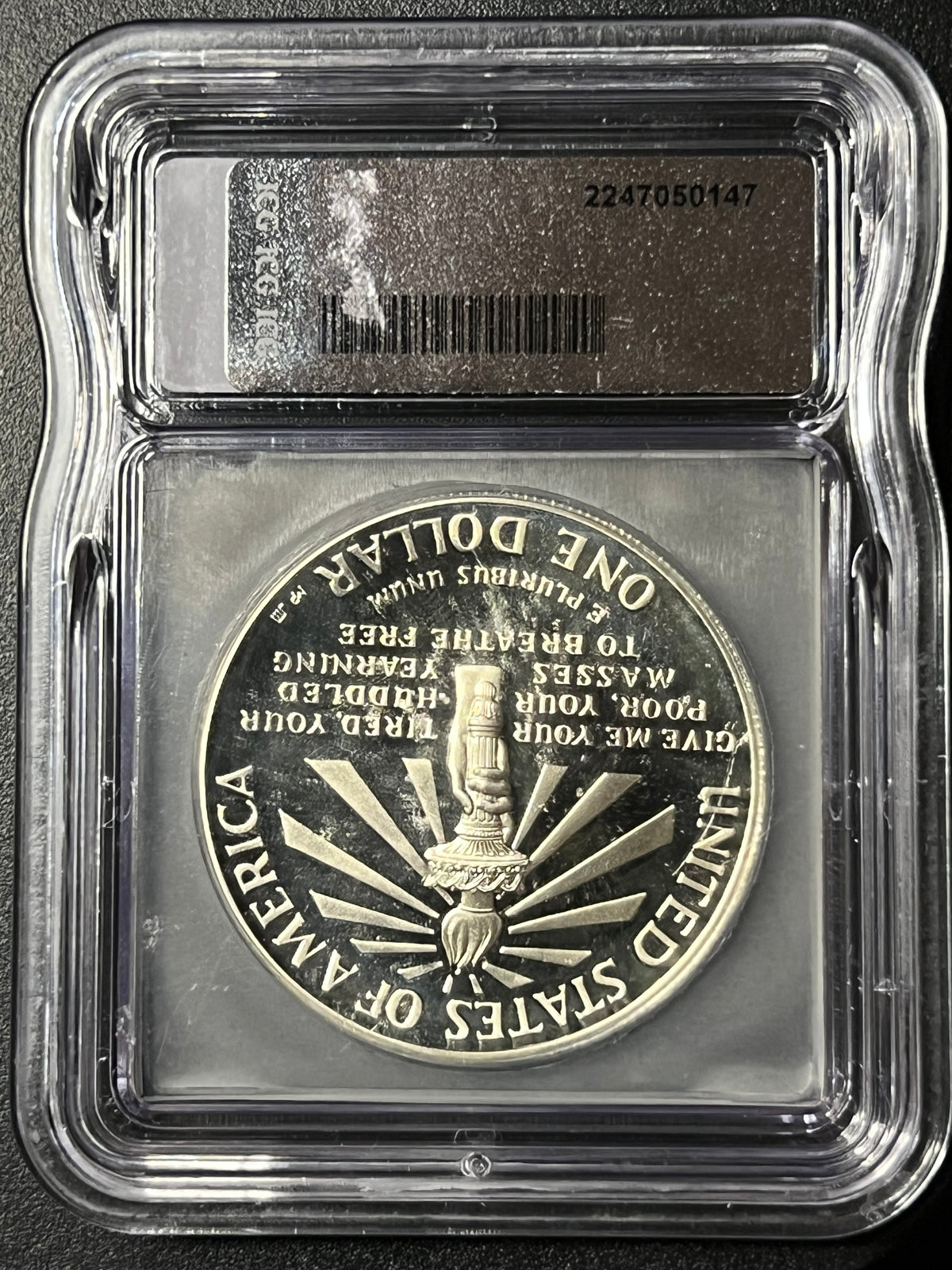 1986-S Statue of Liberty Silver Dollar — ICG PR69 DCAM — Deep Cameo Proof
