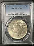 1922 Peace Silver Dollar – PCGS MS64 Graded Slab