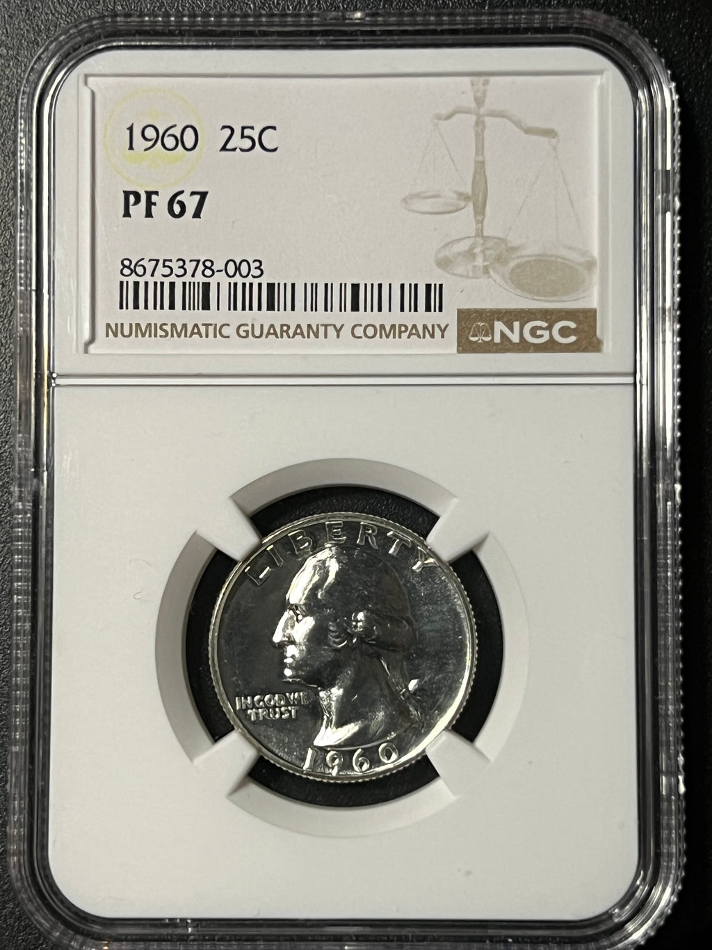 1960 Washington Quarter – NGC PF 67
