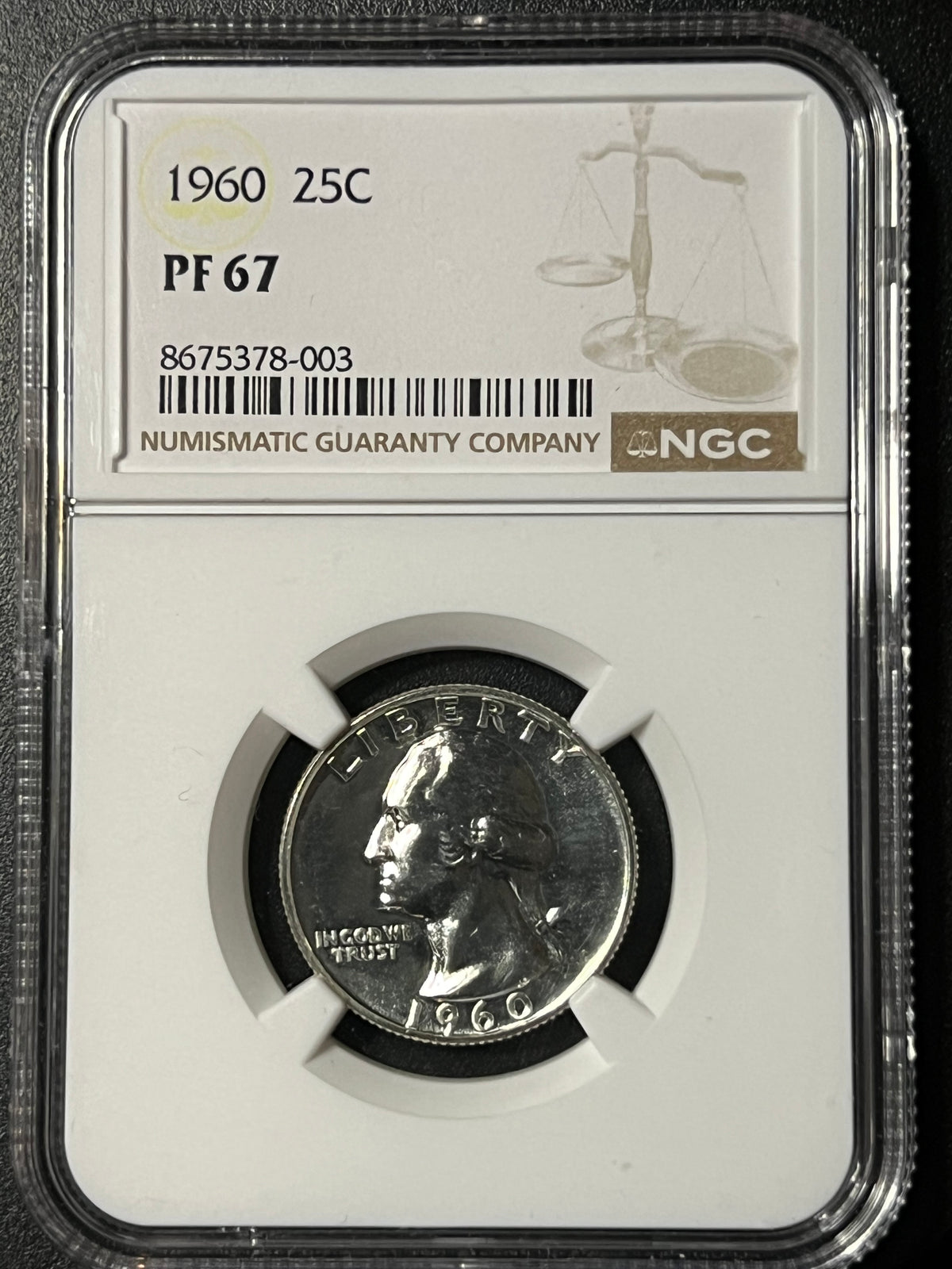 1960 Washington Quarter – NGC PF 67