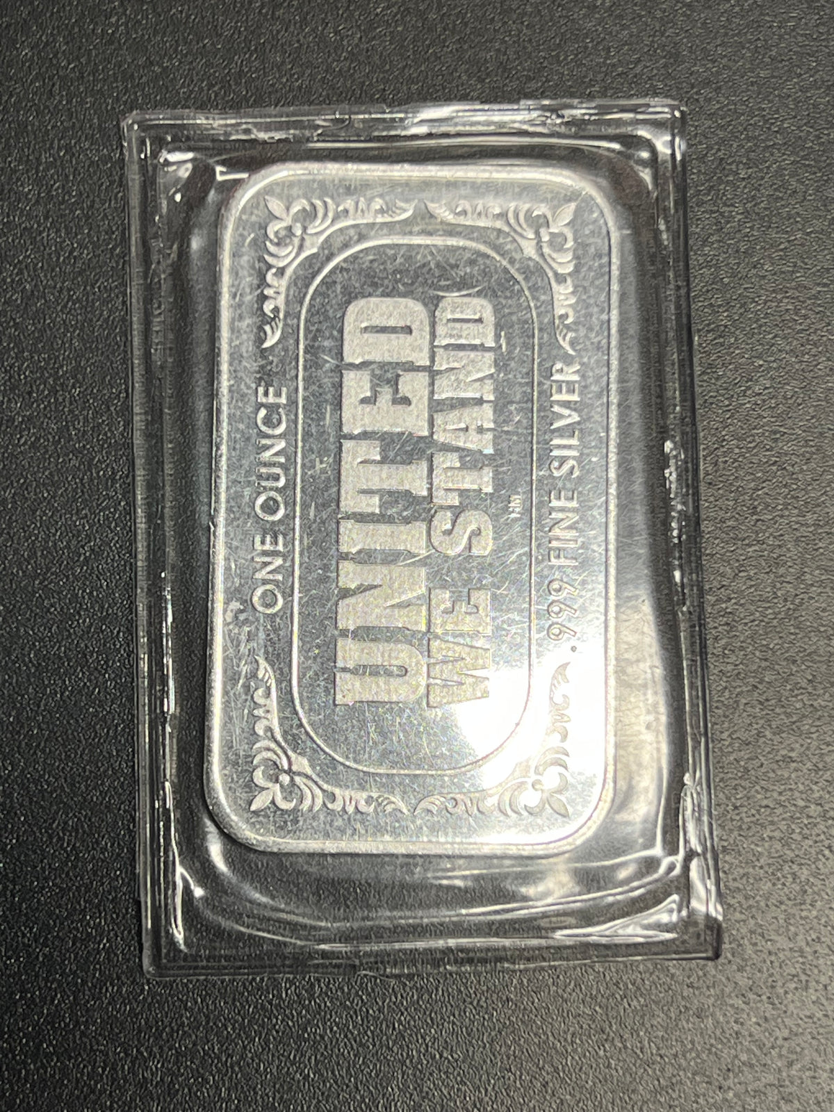 SilverTowne "United We Stand" 1 oz .999 Fine Silver Bar – American Flag Design (Sealed)