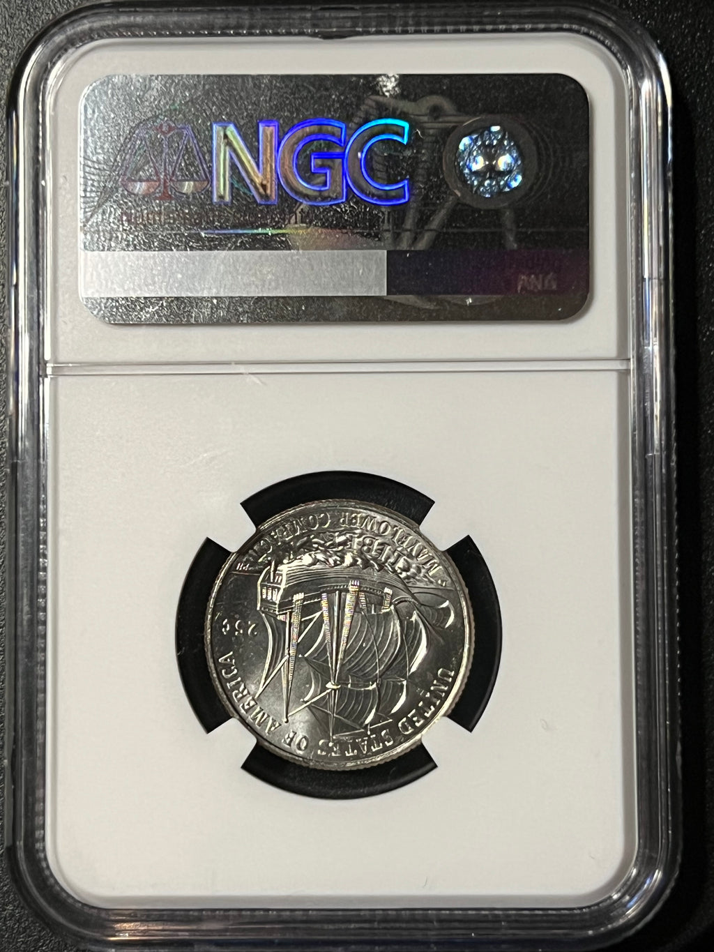 1776–2026 P Semiquincentennial Quarter – Mayflower Compact – NGC Gem Uncirculated ("Don't Tread On Me" Gadsden Label)