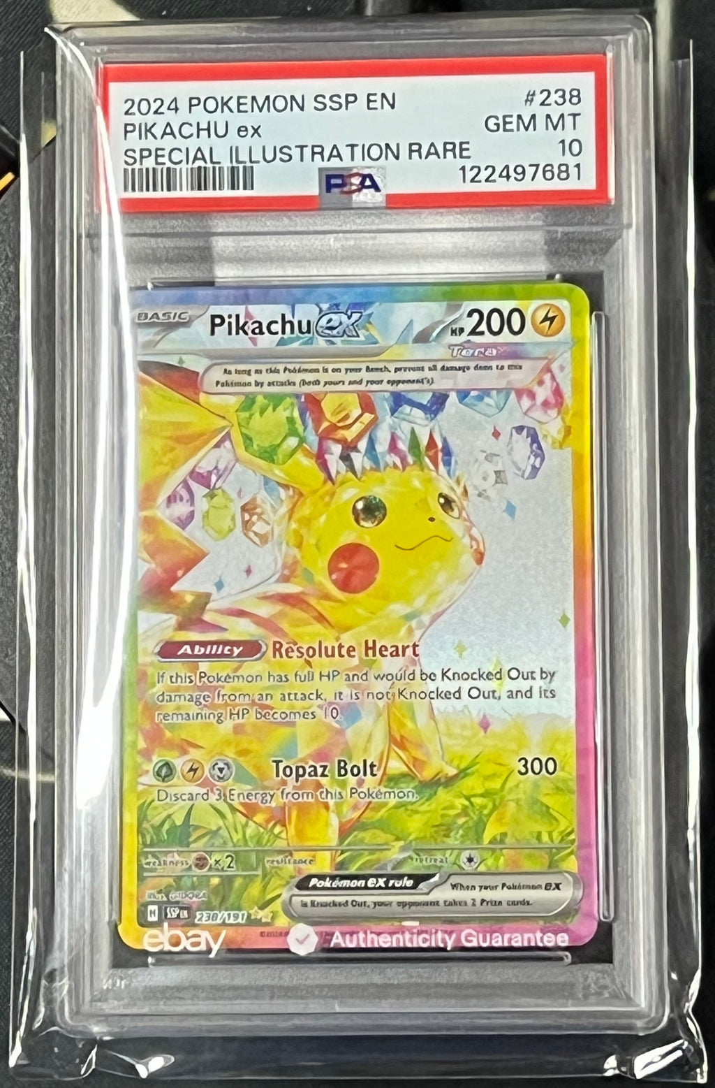 Pikachu ex #238 Special Illustration Rare - PSA 10 Gem Mint | Surging Sparks Pokémon TCG