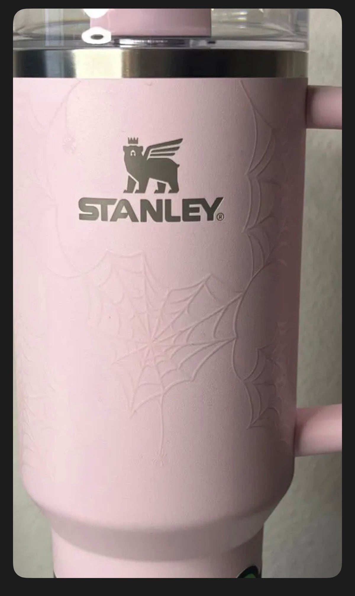 Stanley Quencher H2.0 FlowState Tumbler — Pink Sugar Spider Webs (Lights Out Collection)