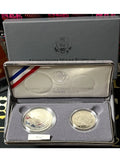 1991-S Mount Rushmore Anniversary Two-Coin Proof Set (Silver Dollar & Half Dollar)