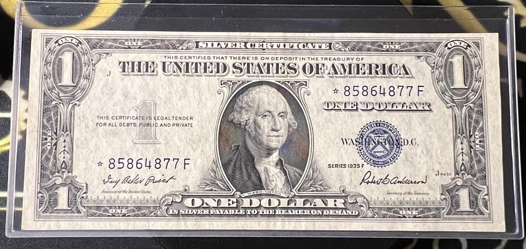 Vintage $1 Silver Certificate Star Note - Random Year Collectible Currency
