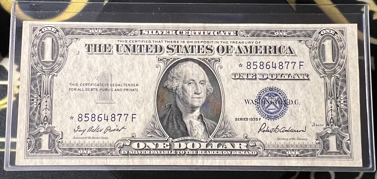 Vintage $1 Silver Certificate Star Note - Random Year Collectible Currency