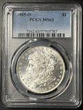 1885-O Morgan Silver Dollar — PCGS MS63