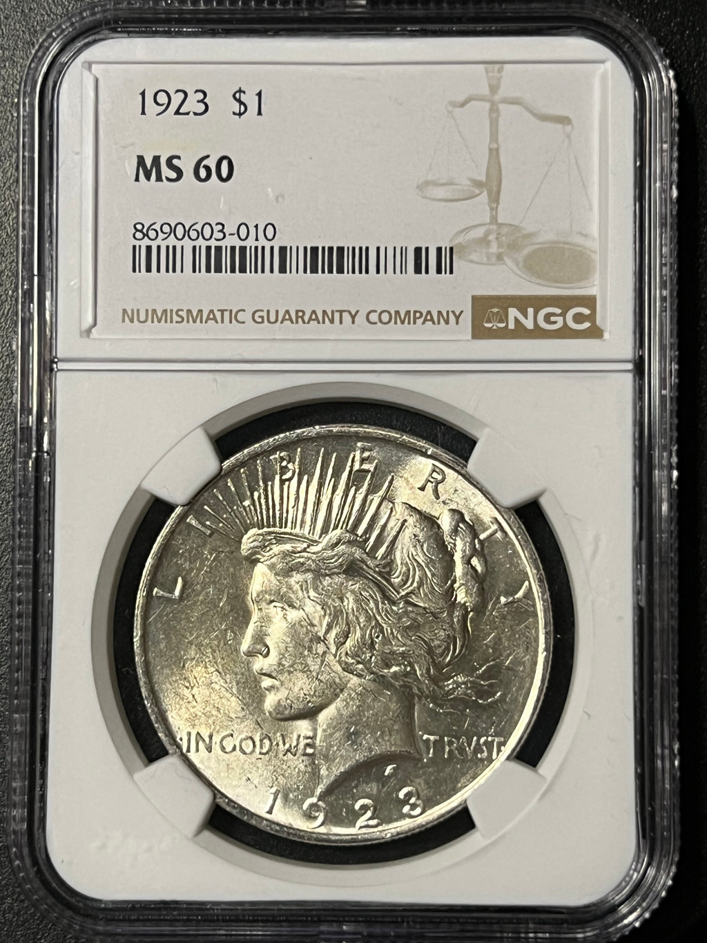 1923 Peace Dollar – NGC MS 60