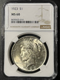 1923 Peace Dollar – NGC MS 60