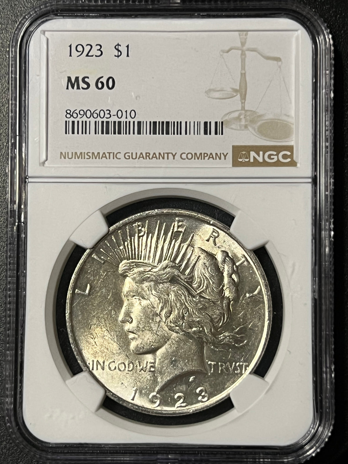 1923 Peace Dollar – NGC MS 60