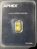 APEX 1 Gram .9999 Fine Gold Bar (Assayed in CertiCard)