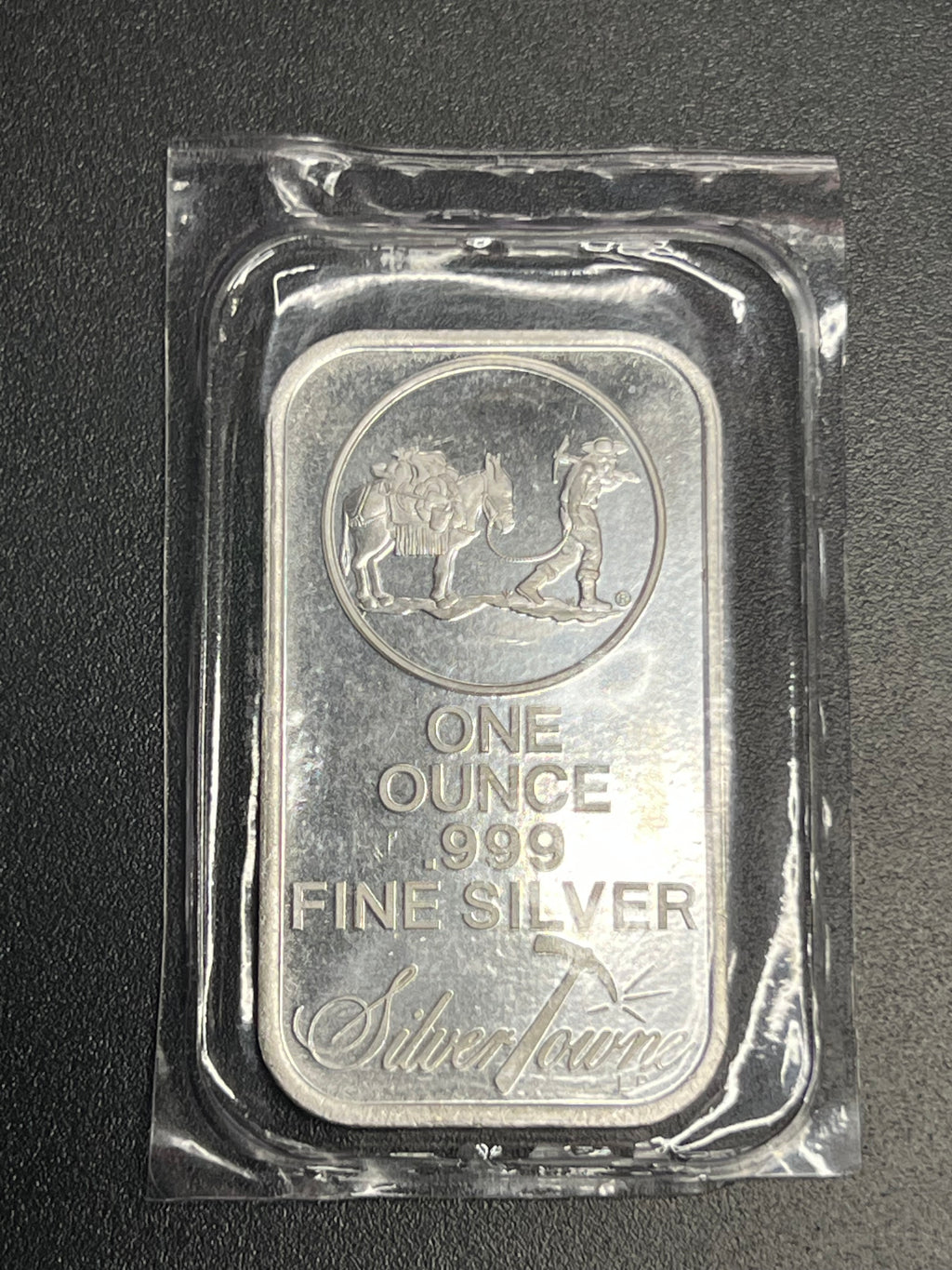 SilverTowne 1 oz .999 Fine Silver Bar – Prospector Design (Sealed in Original Mint Plastic)