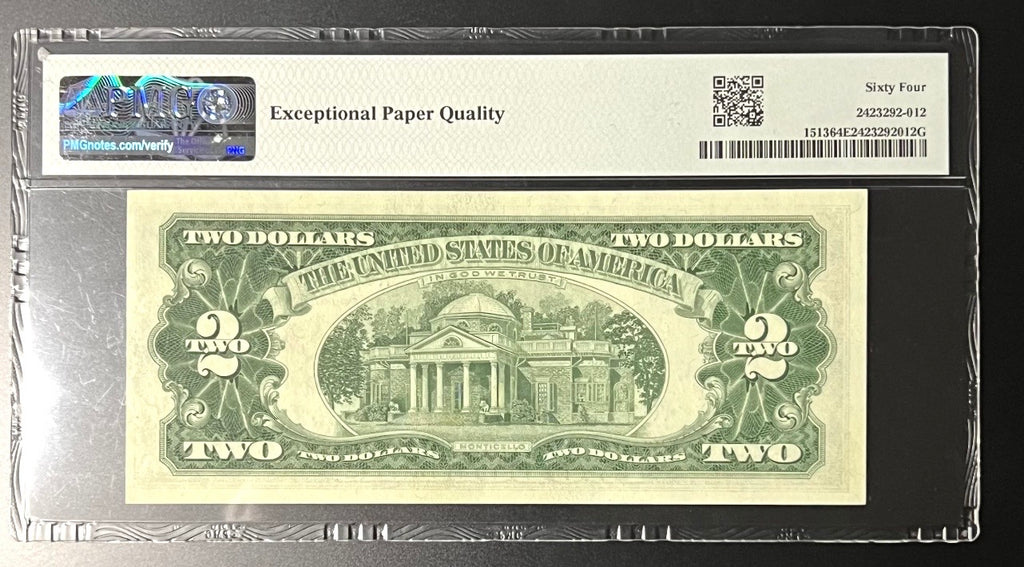 1963 $2 Legal Tender Note – PMG 64 Choice Uncirculated (EPQ)