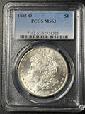 1885-O Morgan Silver Dollar — PCGS MS63