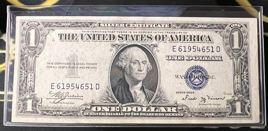 $1 Silver Certificate - "No Motto" Reverse Paper Currency