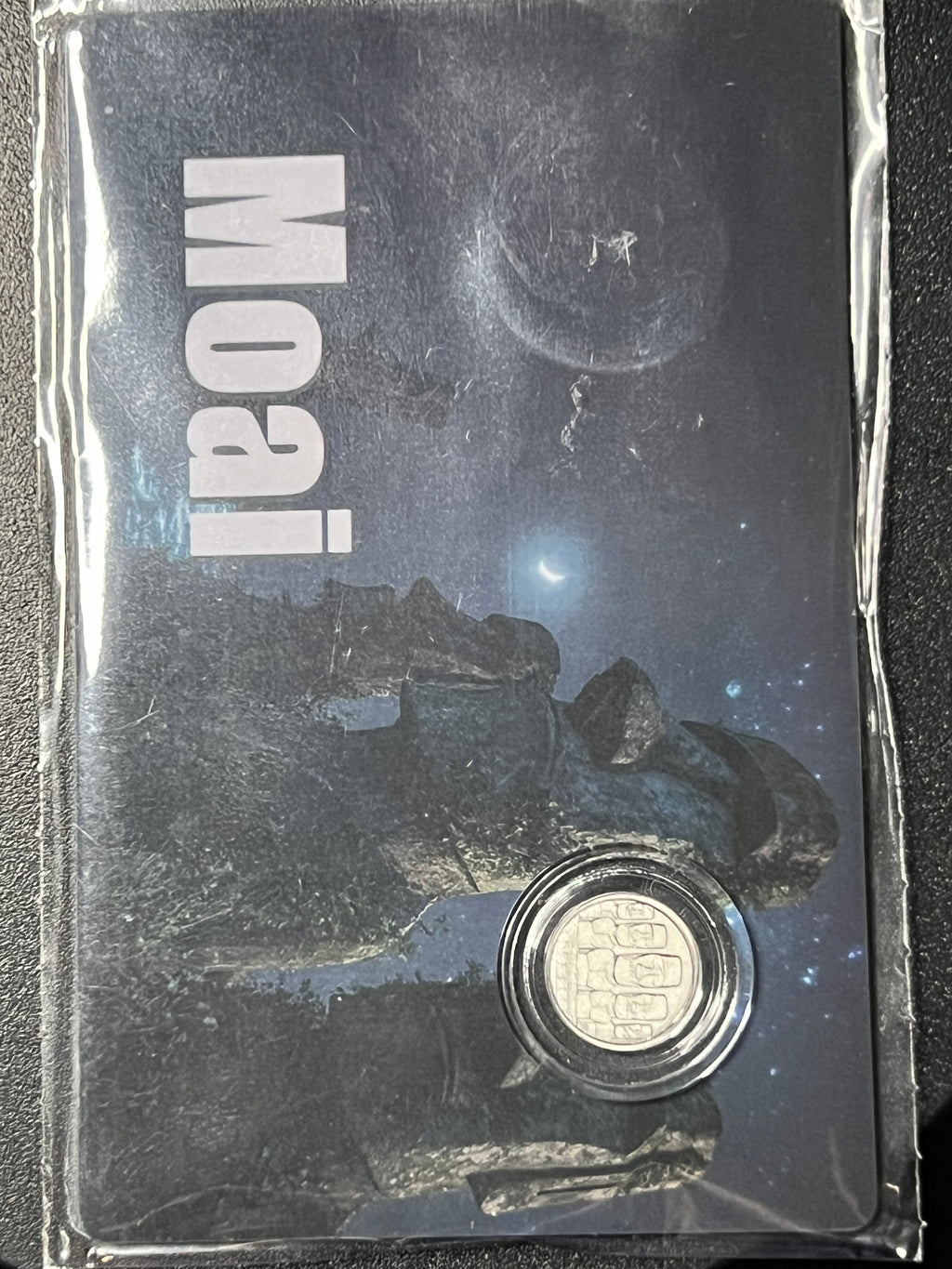 2026 Republic of Liberia 12 Dollars "Moai" 1/1000 oz Platinum Coin — Carded Prooflike Issue