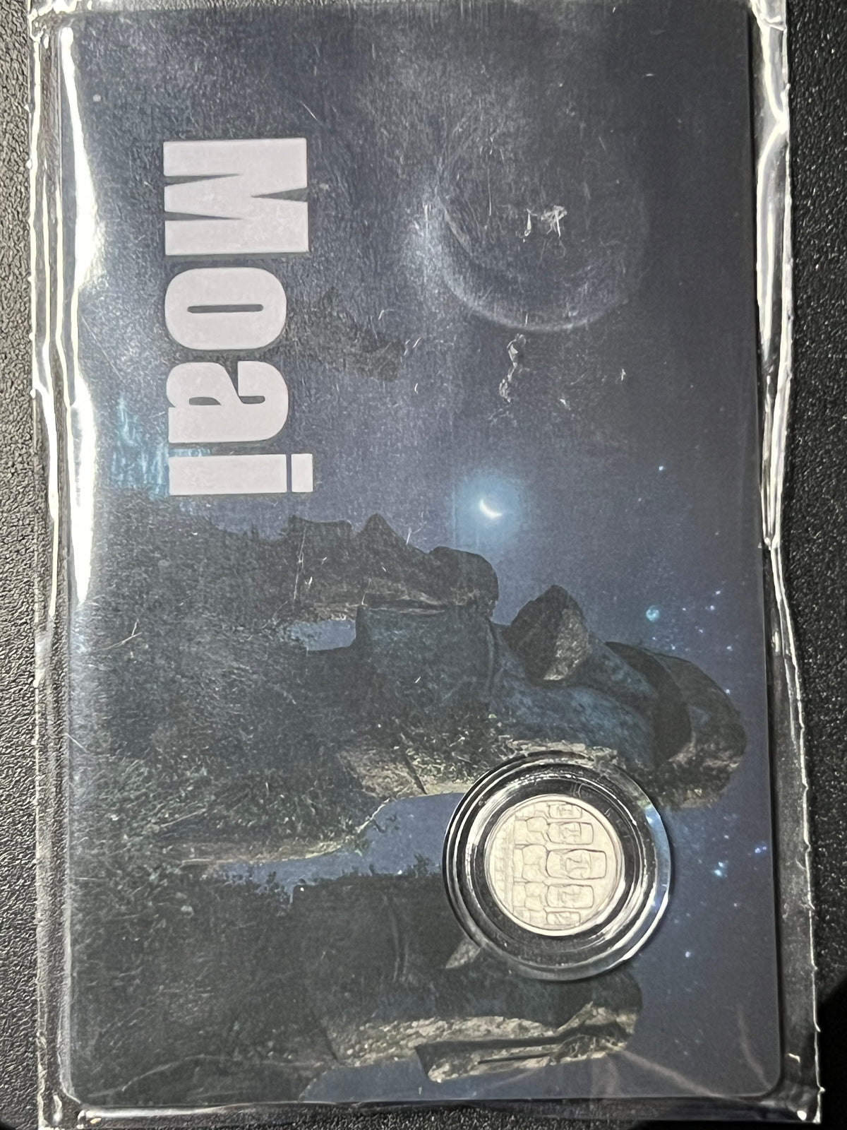 2026 Republic of Liberia 12 Dollars "Moai" 1/1000 oz Platinum Coin — Carded Prooflike Issue