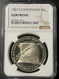 1987-S U.S. Constitution Bicentennial Silver Dollar – NGC Gem Proof