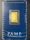 2.5 Gram PAMP Suisse Lady Fortuna Gold Bar — .9999 Fine (Assayed in CertiCard)