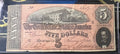 February 17, 1864 $5 Confederate States of America Banknote (T-64)