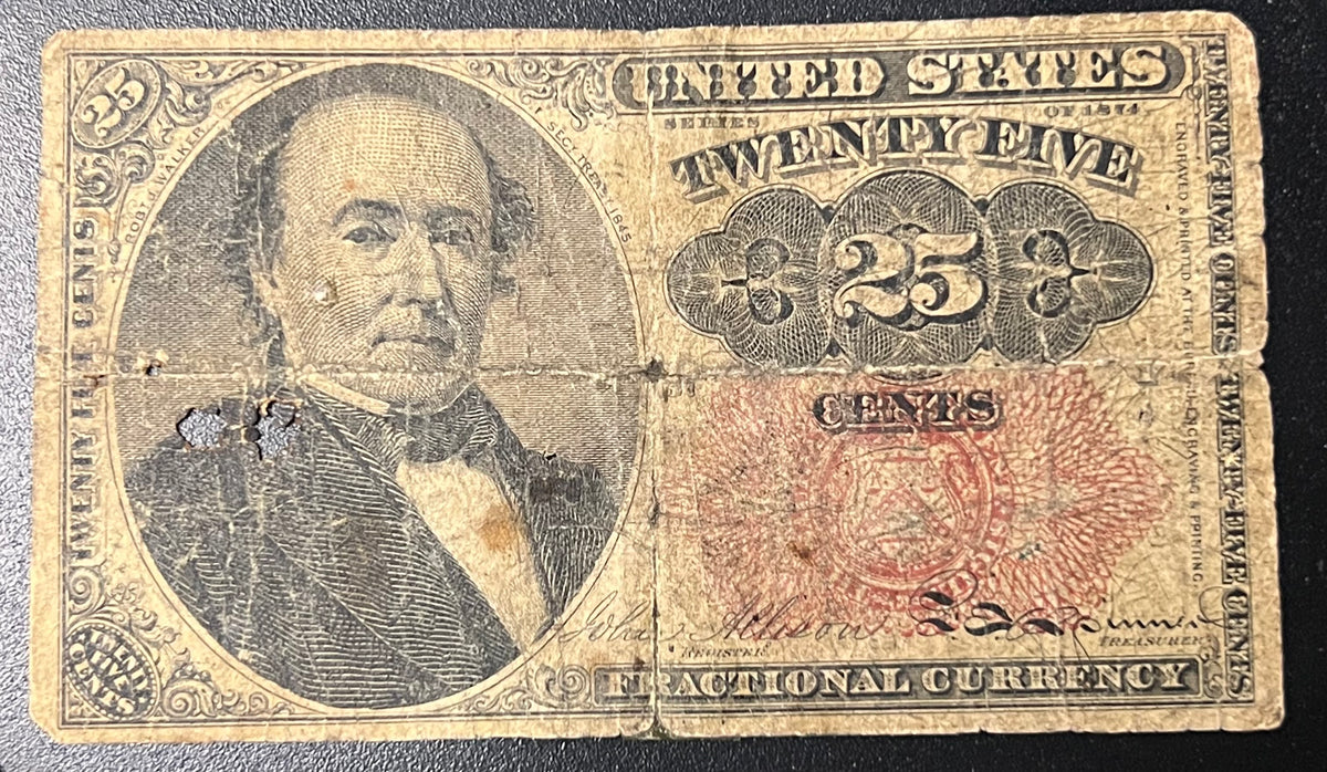 Fifth Issue 25-Cent Fractional Currency Note - Robert J. Walker