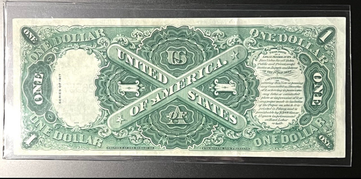 Series 1917 $1 United States Legal Tender Note - "Sawhorse" / "Speckled Snake" Large Size Note