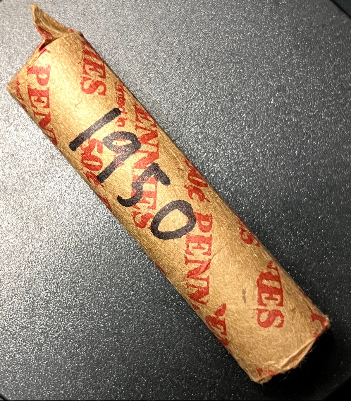 Vintage 1950s Lincoln Wheat Cent Roll (Hand-Wrapped Circulated Roll)
