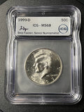 1999-D Kennedy Half Dollar – ICG MS68 (Skip Fazzari Signed Label)