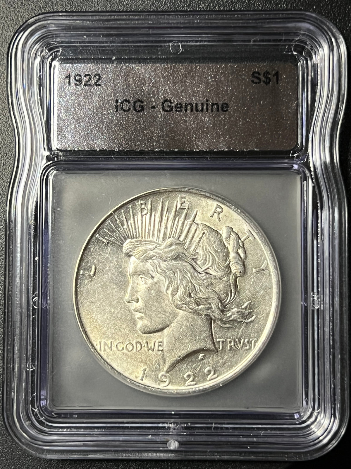 1922 Peace Silver Dollar – ICG Genuine Slab