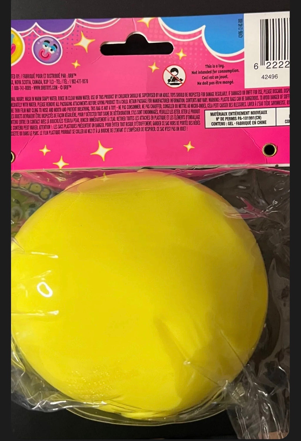 ORB Smushers Deformable Face Squishy Toy — Yellow Emoji Character