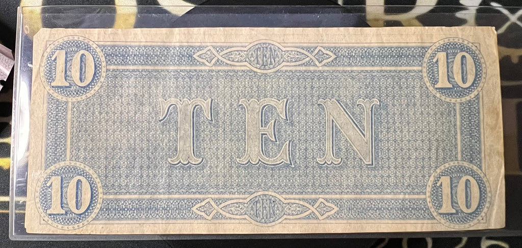 February 17, 1864 $10 Confederate States of America Banknote (T-68)