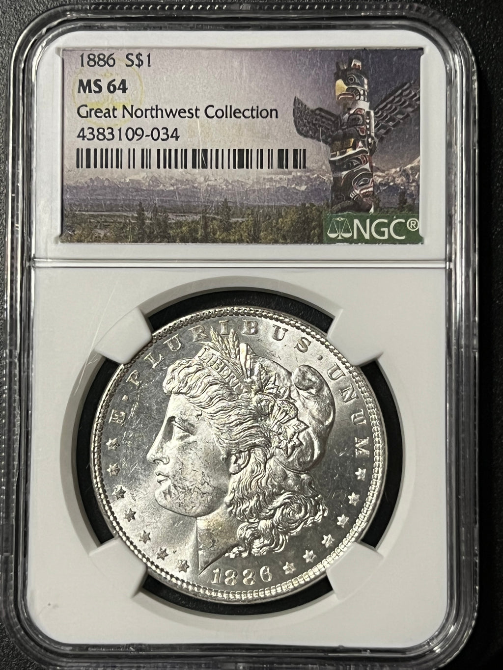 1886-Morgan Silver Dollar – NGC MS64 (Great Northwest Collection)